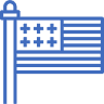 Blue flag with crosses and stripes