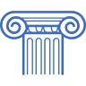 Blue outline of Ionic column