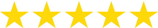 Five gold stars on black background